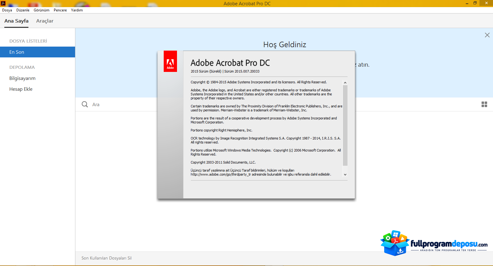 Adobe Acrobat Pro DC 2015 Full Türkçe İndir ekran görüntüsü