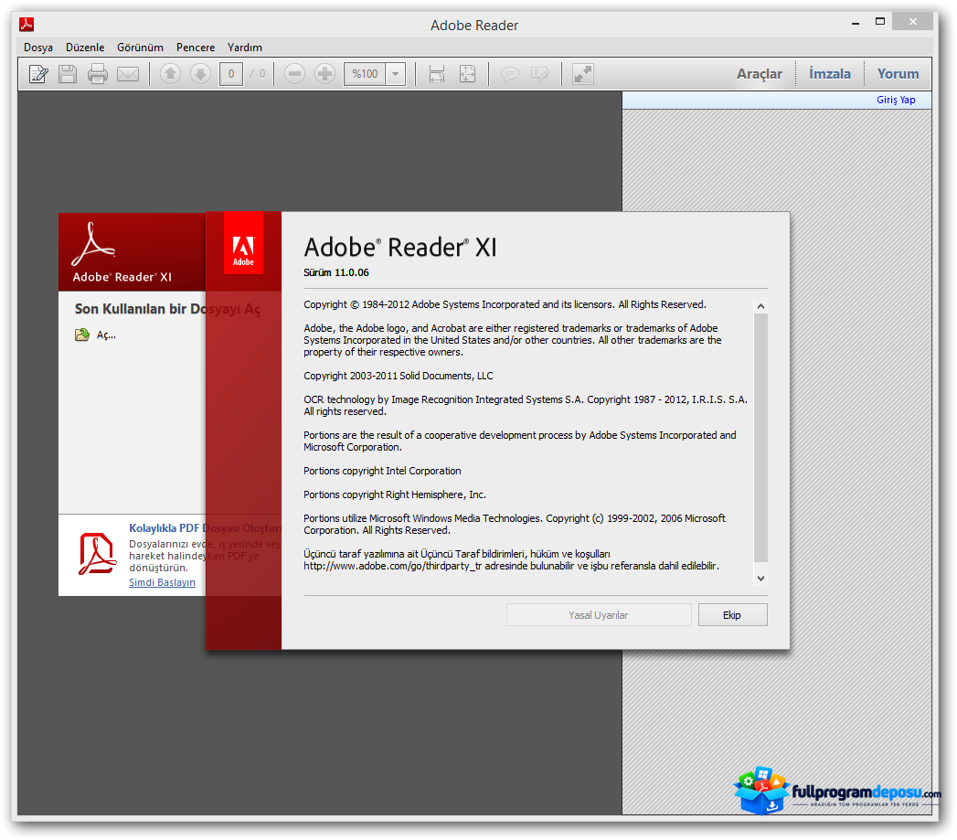 Adobe Reader XI Full Türkçe İndir (Güncel Yol) ekran görüntüsü