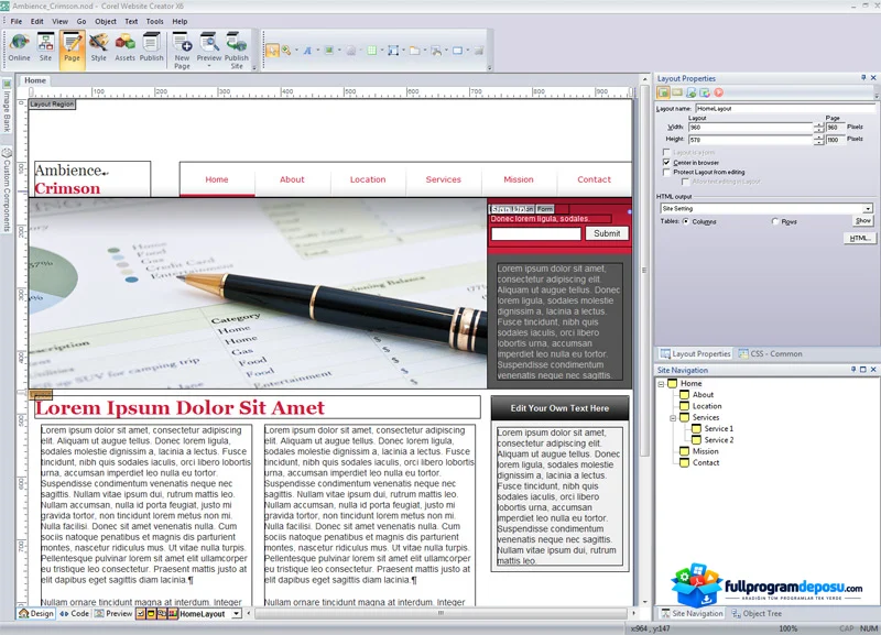 Corel Website Creator İndir ekran görüntüsü