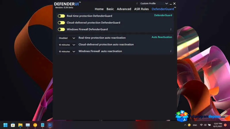 DefenderUI İndir (Windows Defender Yönetim Aracı) ekran görüntüsü