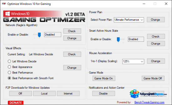 "Optimize Windows for Gaming" Araçları İndir ekran görüntüsü