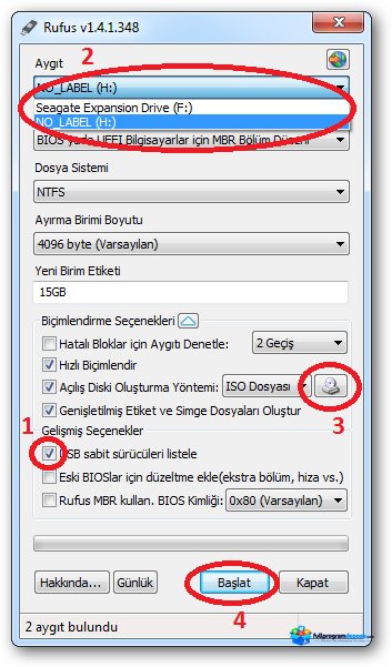 Rufus v4.15.2396 Full Türkçe İndir ekran görüntüsü